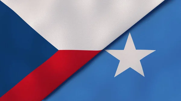Deux États Drapeaux République Tchèque Somalie Une Expérience Professionnelle Haute — Photo