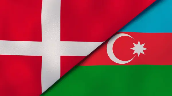 Dos Estados Banderas Dinamarca Azerbaiyán Fondo Negocio Alta Calidad Ilustración — Foto de Stock