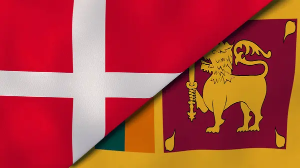 Danimarka Sri Lanka Nın Iki Bayrağı Kaliteli Bir Geçmişi Illüstrasyon — Stok fotoğraf