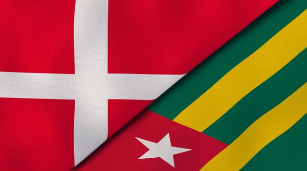 Dos Estados Banderas Dinamarca Togo Fondo Negocio Alta Calidad Ilustración —  Fotos de Stock