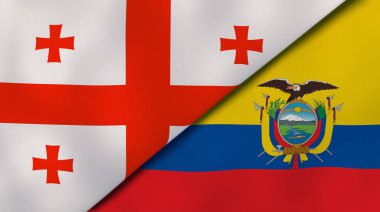 Gürcistan ve Ekvador 'un iki eyaleti. Kaliteli bir iş geçmişi. 3d illüstrasyon