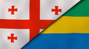 Georgia ve Gabon 'un iki eyaleti. Kaliteli bir iş geçmişi. 3d illüstrasyon