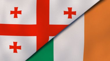 Gürcistan ve İrlanda 'nın iki eyaleti. Kaliteli bir iş geçmişi. 3d illüstrasyon
