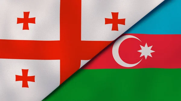 Dos Estados Banderas Georgia Azerbaiyán Fondo Negocio Alta Calidad Ilustración — Foto de Stock