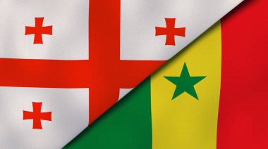 Gürcistan ve Senegal 'in iki eyaleti. Kaliteli bir iş geçmişi. 3d illüstrasyon