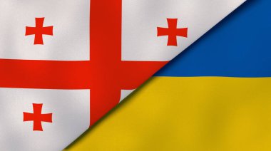 Gürcistan ve Ukrayna 'nın iki eyaleti. Kaliteli bir iş geçmişi. 3d illüstrasyon