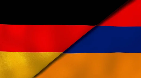 Twee Staten Vlaggen Van Duitsland Armenië Hoge Kwaliteit Zakelijke Achtergrond — Stockfoto