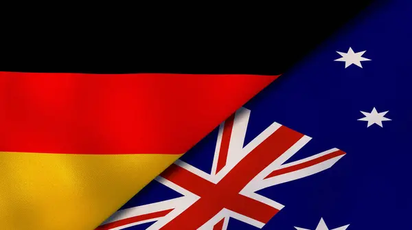 Tysklands Australias Flagg Forretningsbakgrunn Høy Kvalitet Illustrasjon – stockfoto
