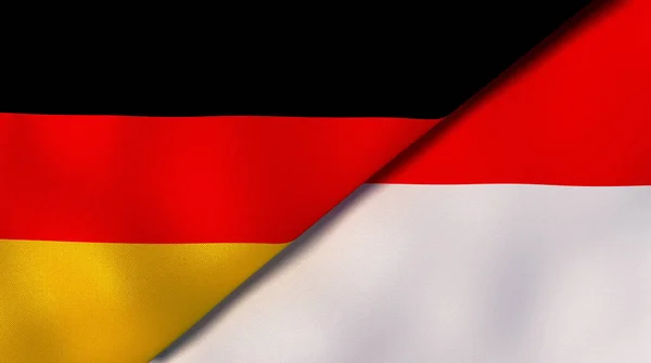 Twee Staten Vlaggen Van Duitsland Indonesië Hoge Kwaliteit Zakelijke Achtergrond — Stockfoto