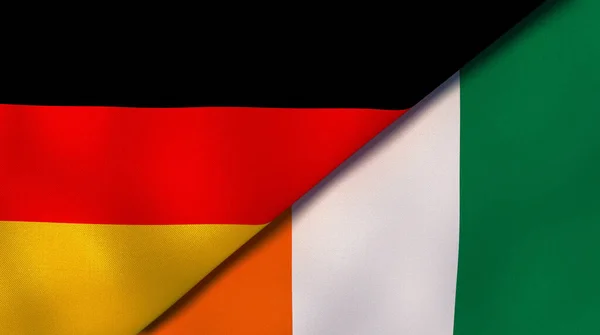 Twee Staten Vlaggen Van Duitsland Ivoorkust Hoge Kwaliteit Zakelijke Achtergrond — Stockfoto