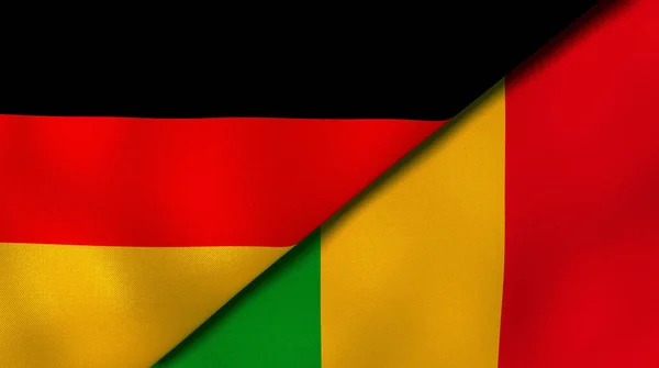 Два Державні Прапори Німеччини Малі Високоякісне Ділове Минуле Ілюстрація — стокове фото