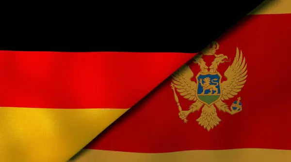 Δύο Κράτη Σημαίες Της Γερμανίας Και Του Μαυροβουνίου Επαγγελματικό Υπόβαθρο — Φωτογραφία Αρχείου