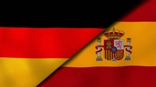 Tysklands Spanias Flagg Forretningsbakgrunn Høy Kvalitet Illustrasjon – stockfoto