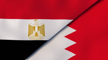 Mısır ve Bahreyn 'in iki bayrağı. Kaliteli bir iş geçmişi. 3d illüstrasyon