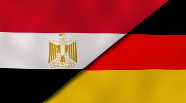 Mısır ve Almanya 'nın iki bayrağı. Kaliteli bir iş geçmişi. 3d illüstrasyon