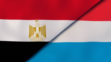 Mısır ve Lüksemburg 'un iki bayrağı. Kaliteli bir iş geçmişi. 3d illüstrasyon