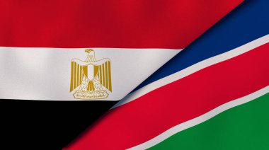 Mısır ve Namibya 'nın iki bayrağı. Kaliteli bir iş geçmişi. 3d illüstrasyon