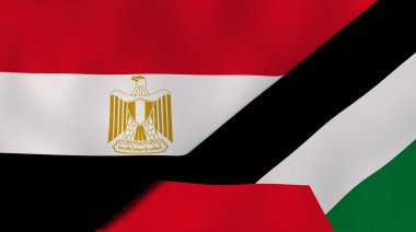 Mısır ve Filistin 'in iki bayrağı. Kaliteli bir iş geçmişi. 3d illüstrasyon