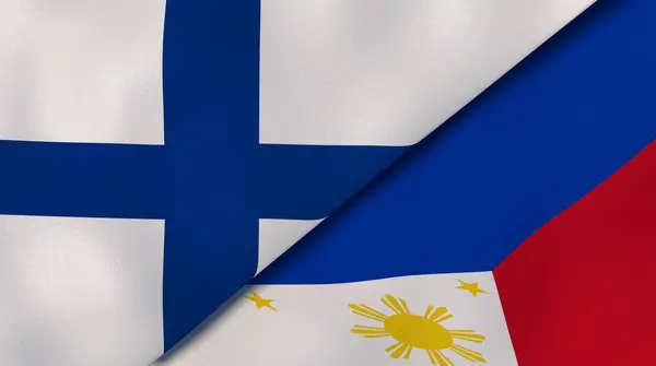 Två Flaggstater Finland Och Filippinerna Hög Kvalitet Affärsbakgrund Illustration — Stockfoto
