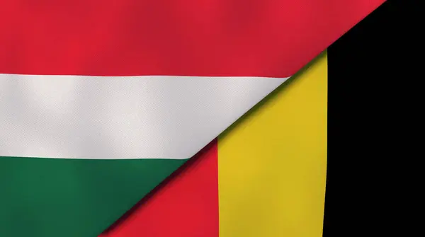 Dwa Państwa Bandery Węgier Belgii Wysokiej Jakości Doświadczenie Biznesowe Ilustracja — Zdjęcie stockowe