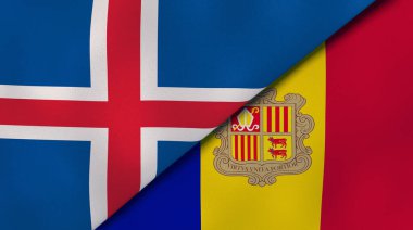 İzlanda ve Andorra 'nın iki eyaleti. Kaliteli bir iş geçmişi. 3d illüstrasyon