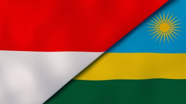 Endonezya ve Ruanda 'nın iki eyaleti. Kaliteli bir iş geçmişi. 3d illüstrasyon