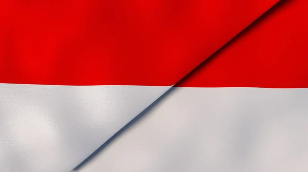 Dua Negara Bendera Indonesia Dan Indonesia Latar Belakang Bisnis Berkualitas — Stok Foto