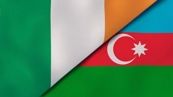 Dos Estados Banderas Irlanda Azerbaiyán Fondo Negocio Alta Calidad Ilustración — Foto de Stock