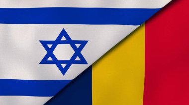 İsrail ve Çad 'ın iki bayrağı. Kaliteli bir iş geçmişi. 3d illüstrasyon