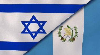 İsrail ve Guatemala 'nın iki bayrağı. Kaliteli bir iş geçmişi. 3d illüstrasyon