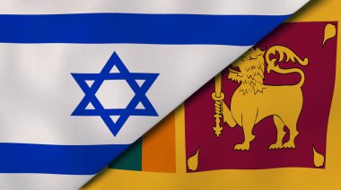 İsrail ve Sri Lanka 'nın iki bayrağı. Kaliteli bir iş geçmişi. 3d illüstrasyon