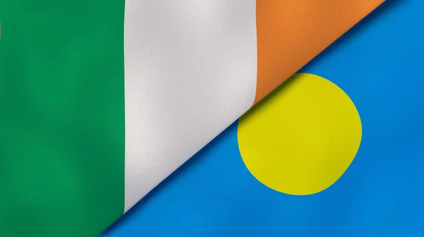 Dwa Państwa Bandery Irlandii Palau Wysokiej Jakości Doświadczenie Biznesowe Ilustracja — Zdjęcie stockowe