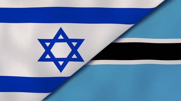 Två Stater Flaggar Israel Och Botswana Hög Kvalitet Affärsbakgrund Illustration — Stockfoto