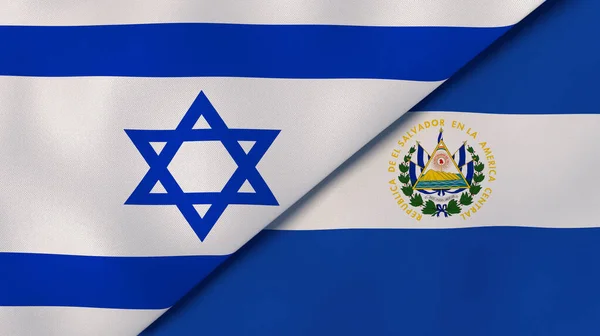 Δύο Κράτη Σημαίες Του Ισραήλ Και Του Σαλβαδόρ Επαγγελματικό Υπόβαθρο — Φωτογραφία Αρχείου