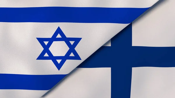 Dos Estados Banderas Israel Finlandia Fondo Negocio Alta Calidad Ilustración —  Fotos de Stock