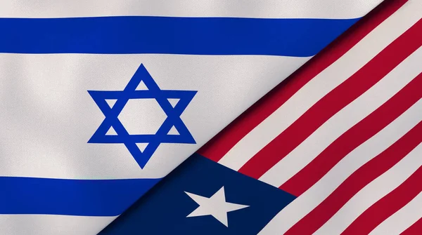 Due Stati Bandiere Israele Liberia Contesto Aziendale Alta Qualità Illustrazione — Foto Stock