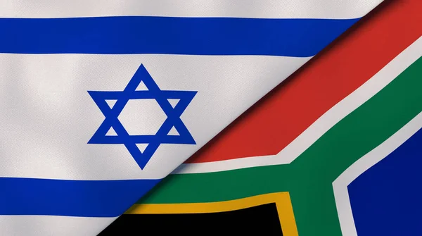 Två Stater Flaggar Israel Och Sydafrika Hög Kvalitet Affärsbakgrund Illustration — Stockfoto