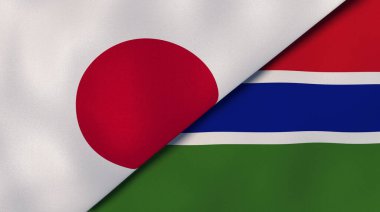 Japonya ve Gambiya 'nın iki eyaleti. Kaliteli bir iş geçmişi. 3d illüstrasyon