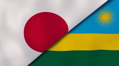 Japonya ve Ruanda 'nın iki eyaleti. Kaliteli bir iş geçmişi. 3d illüstrasyon