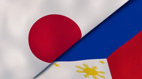Två Flaggstater Från Japan Och Filippinerna Hög Kvalitet Affärsbakgrund Illustration — Stockfoto