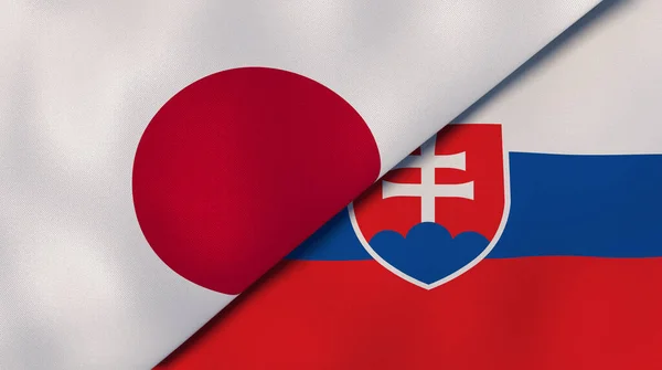 Two States Flags Japan Slovakia High Quality Business Background Illustration — Stock Photo, Image
