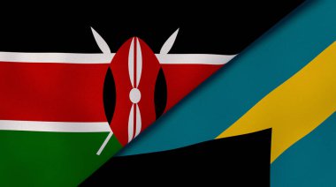 Kenya ve Bahamalar 'ın iki eyaleti. Kaliteli bir iş geçmişi. 3d illüstrasyon