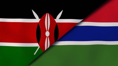 Kenya ve Gambiya 'nın iki eyaleti. Kaliteli bir iş geçmişi. 3d illüstrasyon