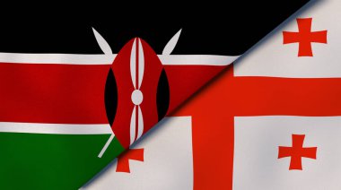 Kenya ve Georgia 'nın iki eyaleti. Kaliteli bir iş geçmişi. 3d illüstrasyon