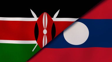 Kenya ve Laos 'un iki eyaleti. Kaliteli bir iş geçmişi. 3d illüstrasyon