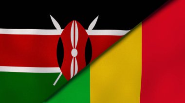 Kenya ve Mali 'nin iki eyaleti. Kaliteli bir iş geçmişi. 3d illüstrasyon