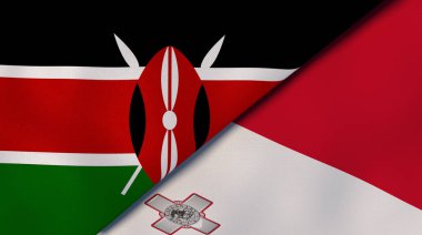 Kenya ve Malta 'nın iki eyaleti. Kaliteli bir iş geçmişi. 3d illüstrasyon