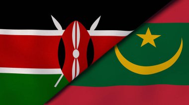 Kenya ve Moritanya 'nın iki eyaleti. Kaliteli bir iş geçmişi. 3d illüstrasyon