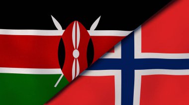 Kenya ve Norveç 'in iki eyaleti. Kaliteli bir iş geçmişi. 3d illüstrasyon