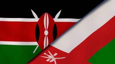 Kenya ve Umman 'ın iki eyaleti. Kaliteli bir iş geçmişi. 3d illüstrasyon
